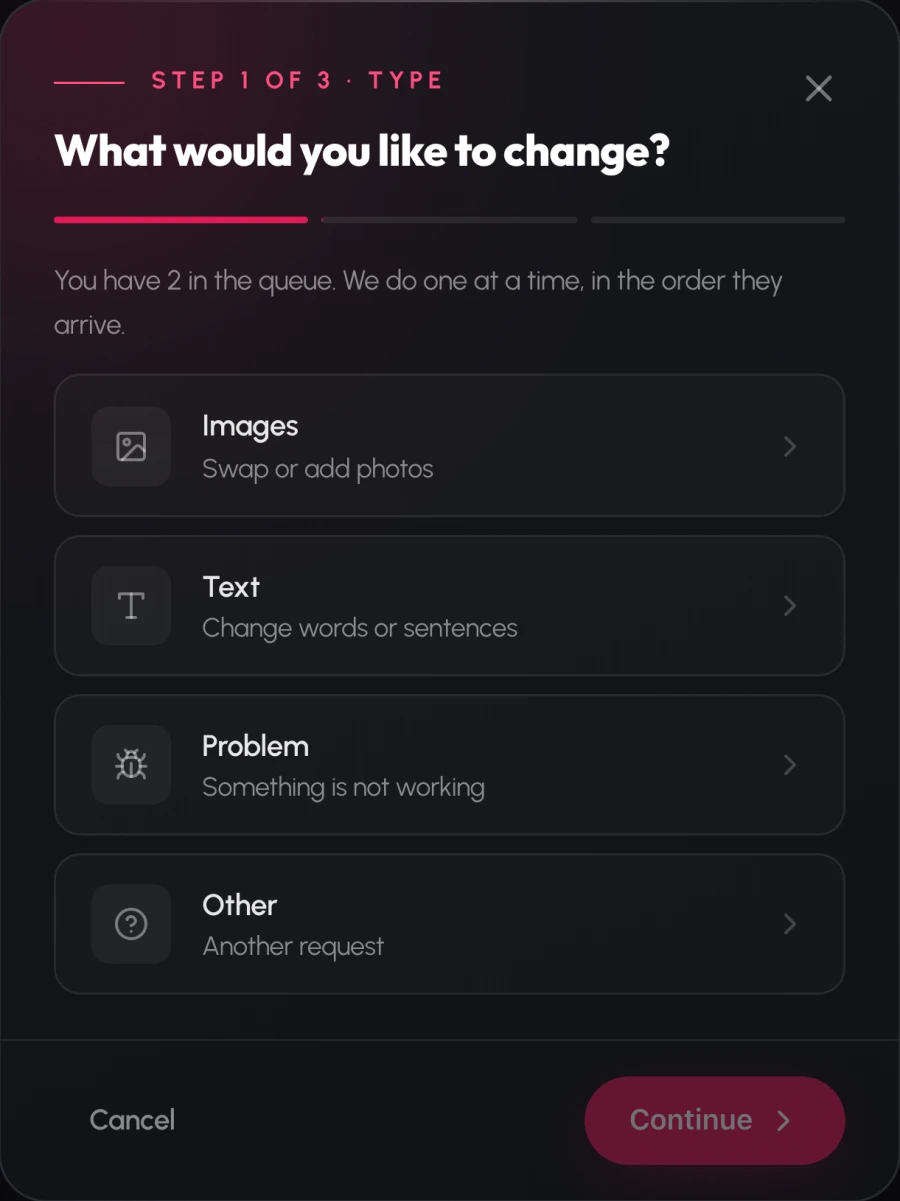 You ask in the dashboard