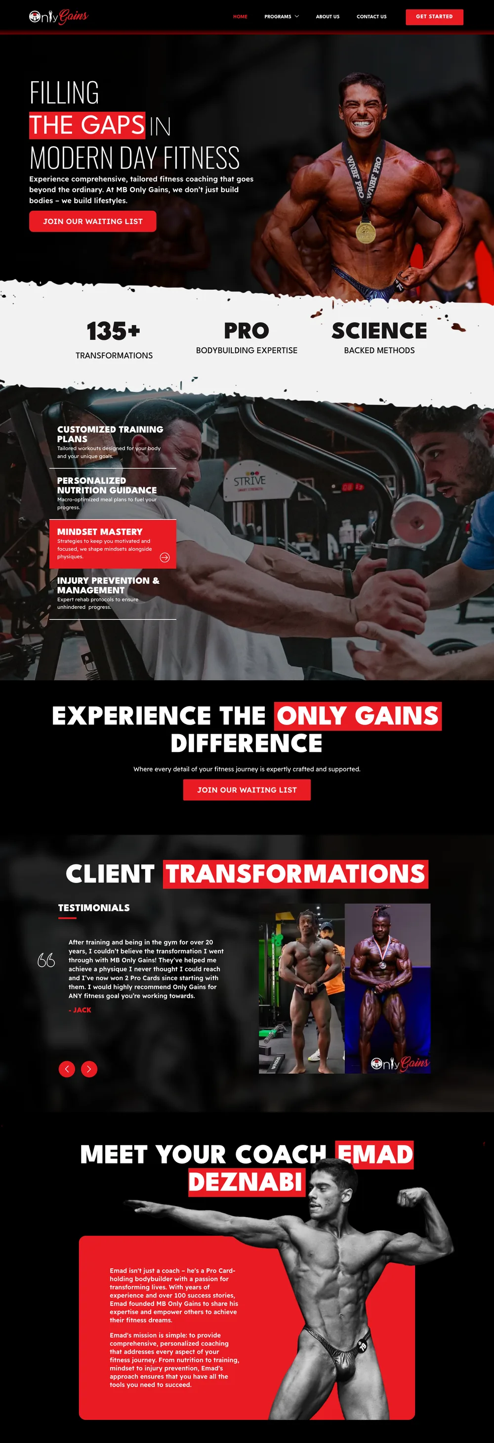 MB Only Gains: página inicial